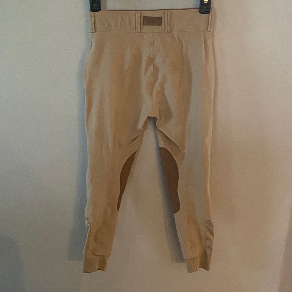 Girls Riding Breeches in Tan with Knee Patches - Picture 5 of 11